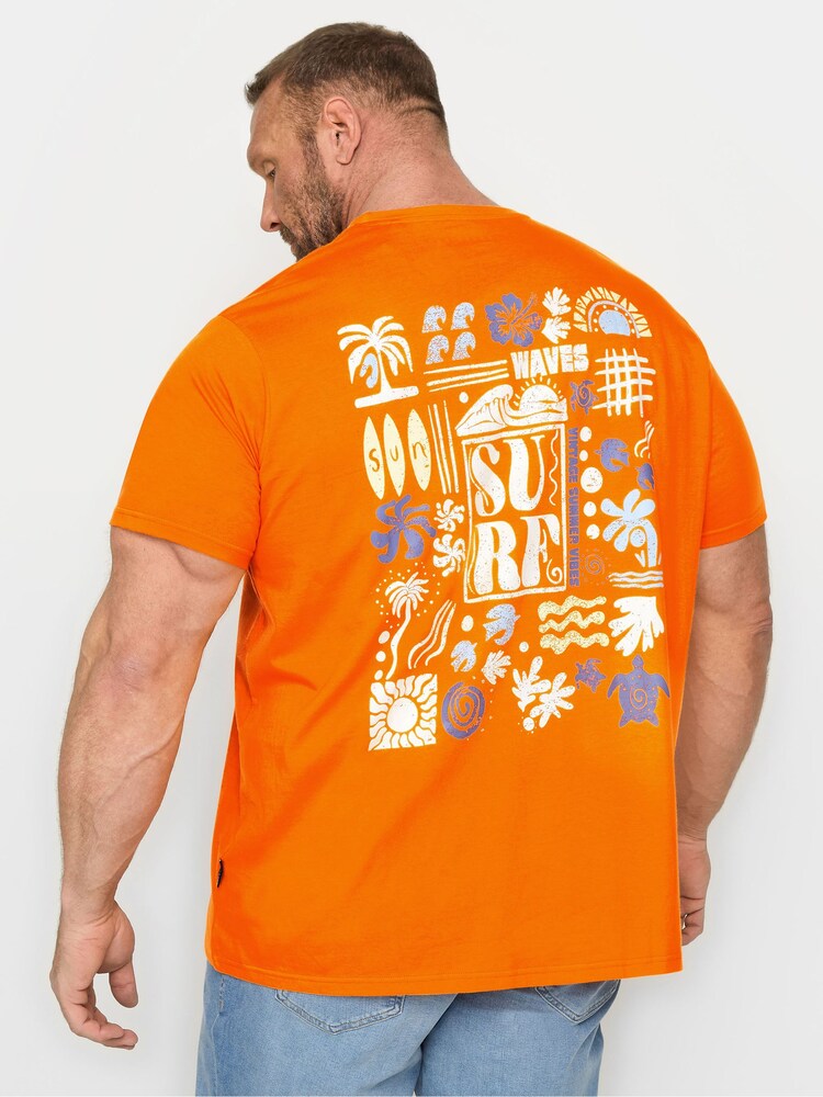 BadRhino Big & Tall Orange Surf T-Shirt - Image 2 of 2