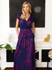 Hot Squash Petite Blue Maxi Jersey Dress - Image 1 of 3
