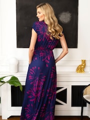 Hot Squash Petite Blue Maxi Jersey Dress - Image 2 of 3