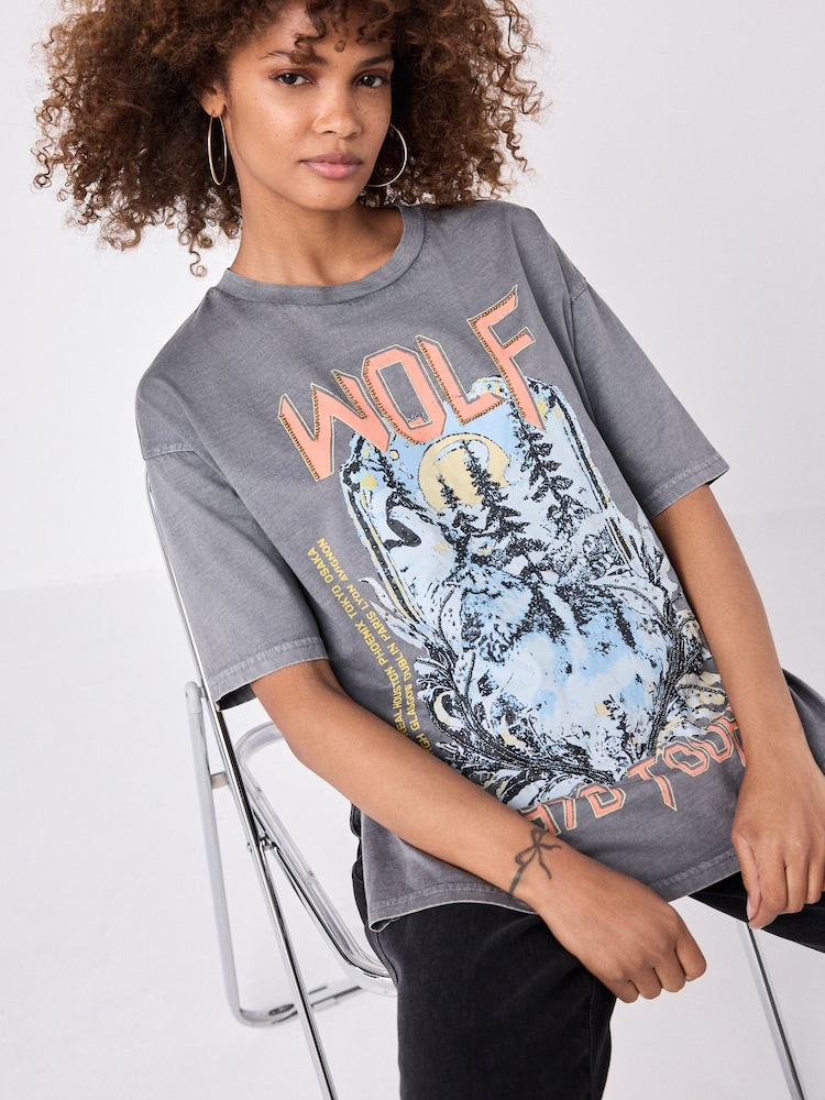 Anthrazitgrau - Halloween Boogie Fever Ghost Disco Ball Novelty Graphic Slogan 100% Cotton T-Shirt - Bild 2 von 7