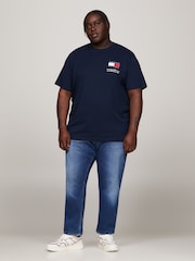 Tommy Jeans Dark Blue Regular Logo 100% Cotton T-Shirt - Image 1 of 9