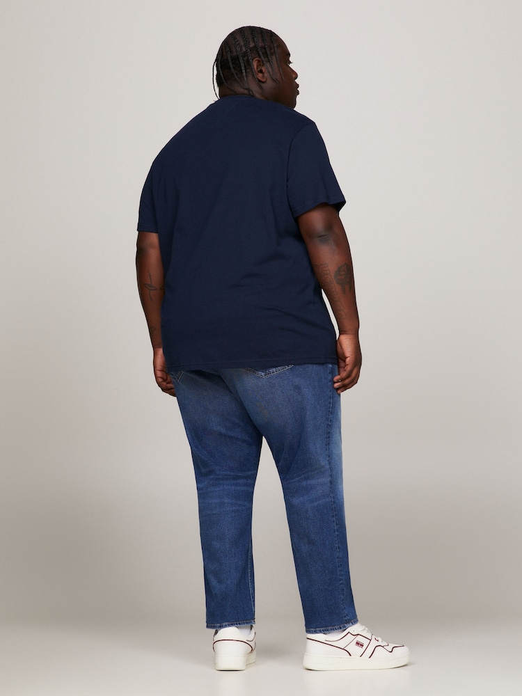Tommy Jeans Dark Blue Regular Logo 100% Cotton T-Shirt - Image 2 of 9 Tommy Jeans Dark Blue Regular Logo 100% Cotton T-Shirt - Image 2 of 9