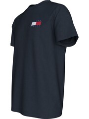 Tommy Jeans Dark Blue Regular Logo 100% Cotton T-Shirt - Image 7 of 9