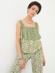 FatFace Santos Green Damask Floral Cami - Image 1 of 4