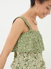 FatFace Santos Green Damask Floral Cami - Image 3 of 4