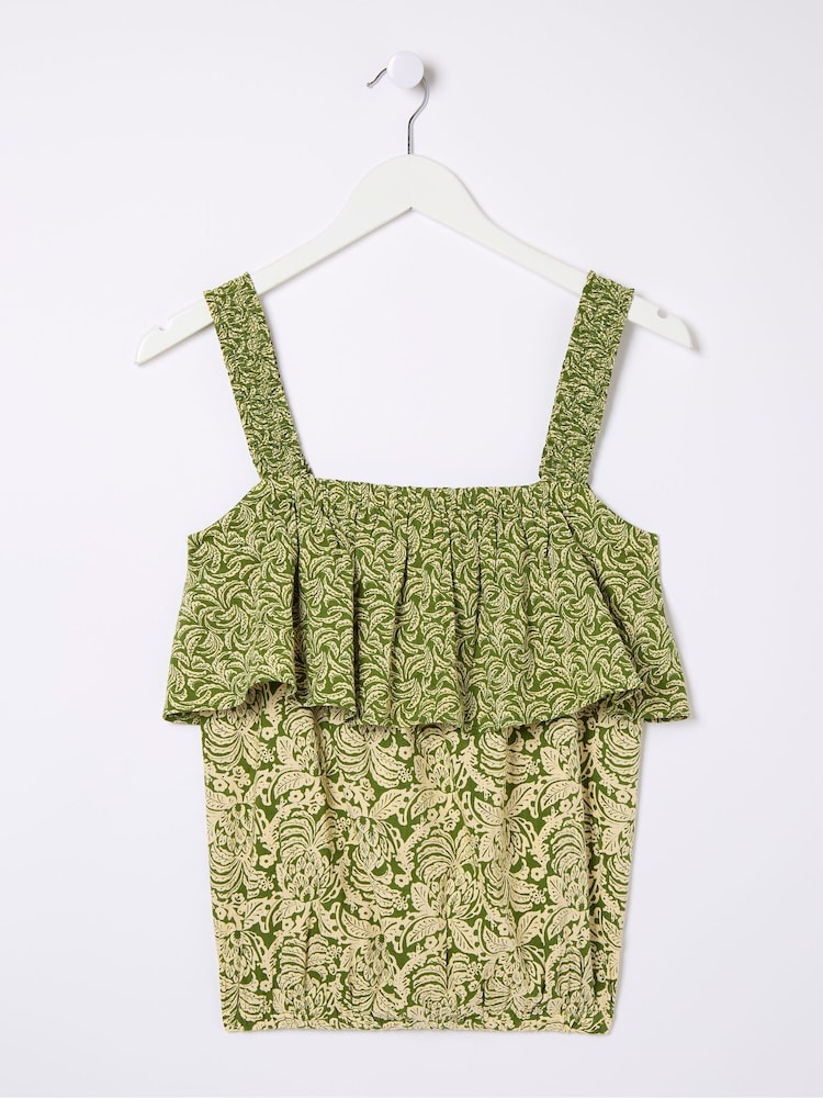 FatFace Santos Green Damask Floral Cami - Image 4 of 4