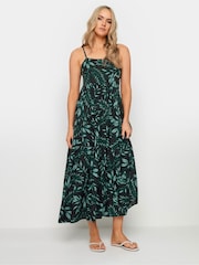 Long Tall Sally Dark Green Tropical Print Strappy Midaxi Dress - Image 1 of 5