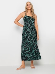 Long Tall Sally Dark Green Tropical Print Strappy Midaxi Dress - Image 2 of 5