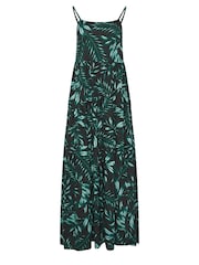 Long Tall Sally Dark Green Tropical Print Strappy Midaxi Dress - Image 5 of 5