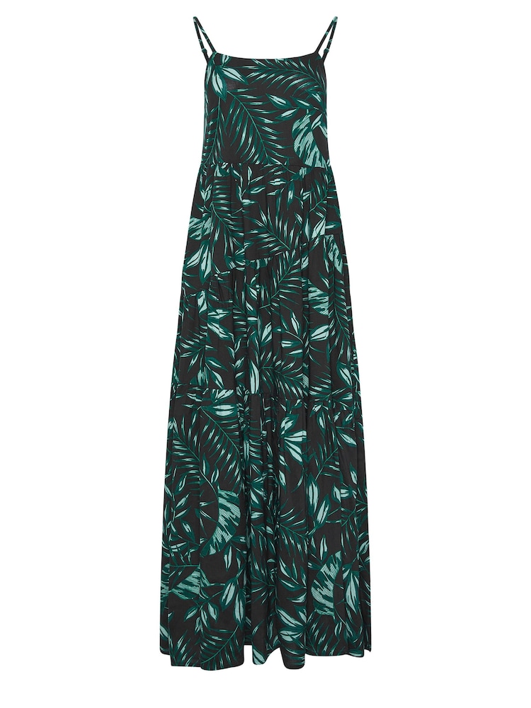 Long Tall Sally Dark Green Tropical Print Strappy Midaxi Dress - Image 5 of 5