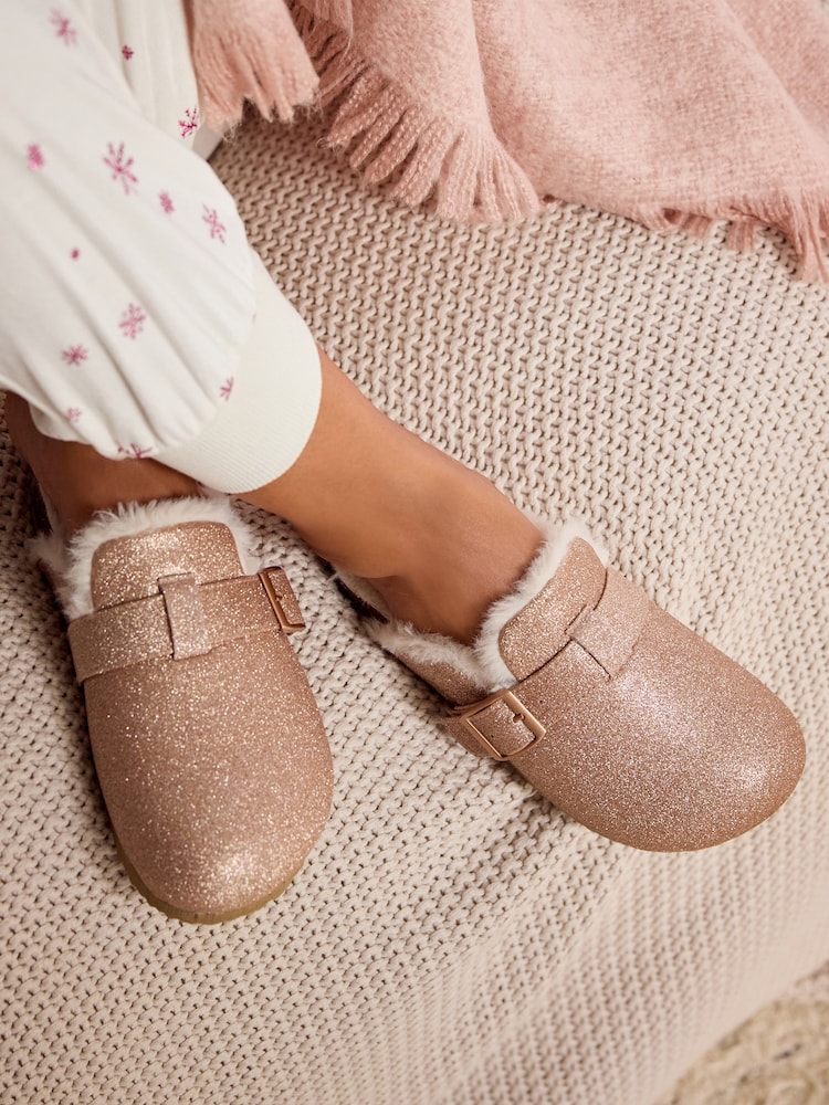 Bath & Body Works Pink Sparkle Cosy Mule Slippers - Image 1 of 9 Bath & Body Works Pink Sparkle Cosy Mule Slippers - Image 1 of 9