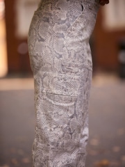 Grey Snake Print Barrel 100% Cotton Trousers - Image 4 of 7