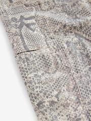 Grey Snake Print Barrel 100% Cotton Trousers - Image 6 of 7