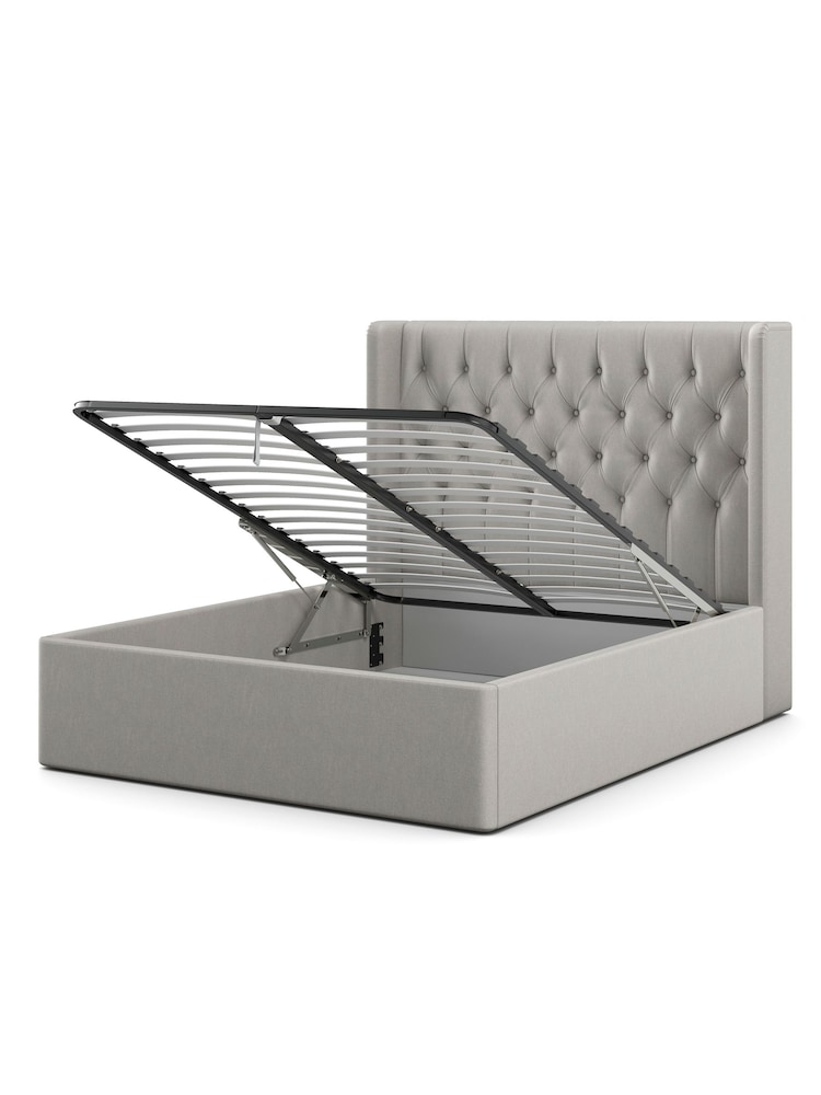 Feather & Black Natural Ives Upholstered End Lift Ottoman Storage Bed - Image 4 of 4