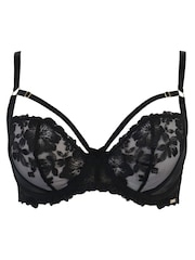 Pour Moi Black India Bold Floral Embroidery Non Pad Bra - Image 3 of 4