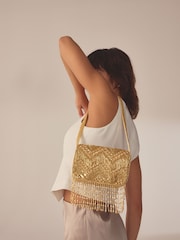 Gold Tone Sequin Shoulder Bag - Image 2 of 9