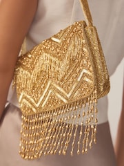 Gold Tone Sequin Shoulder Bag - Image 3 of 9