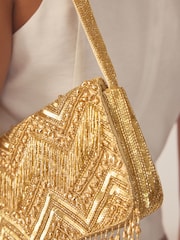 Gold Tone Sequin Shoulder Bag - Image 4 of 9