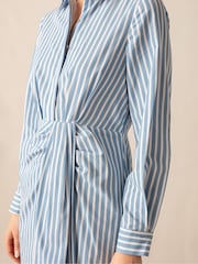 Ro&Zo Blue Strip Wrap Shirt Dress - Image 4 of 6