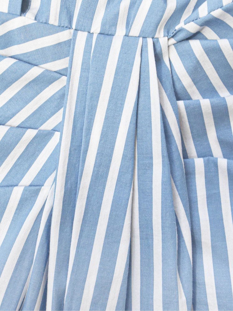 Ro&Zo Blue Strip Wrap Shirt Dress - Image 6 of 6