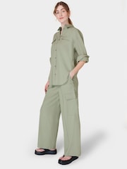 Sweaty Betty Green Summer Stretch Linen Utility Shirt - Image 1 of 8
