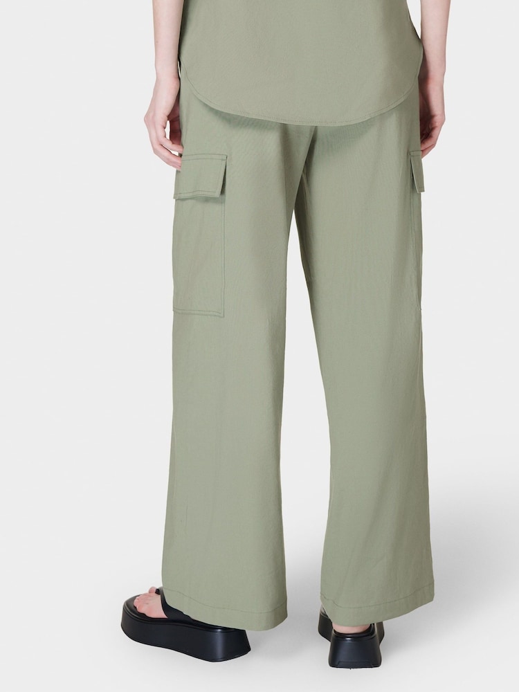 Sweaty Betty Green Summer Stretch Linen Utility Shirt - Image 2 of 8