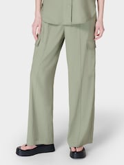Sweaty Betty Green Summer Stretch Linen Utility Shirt - Image 3 of 8