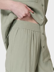 Sweaty Betty Green Summer Stretch Linen Utility Shirt - Image 5 of 8