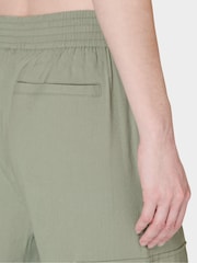 Sweaty Betty Green Summer Stretch Linen Utility Shirt - Image 7 of 8