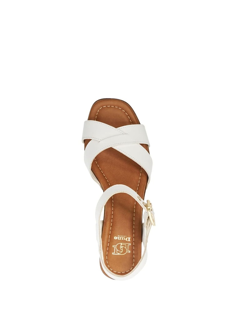 Dune London White Cross Strap Heeled Judies Sandals - Image 6 of 6