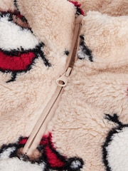 Cream Christmas Borg Fleece Half Zip Top (3mths-7yrs) - Image 8 of 9