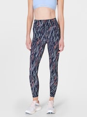 modra Ripple barvano s prevezovanjem potisk; vzorec - Sweaty Betty Aerial Core Workout Leggings - Slika 1 iz 9