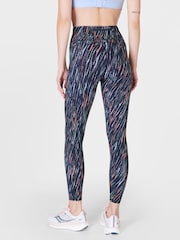 modra Ripple barvano s prevezovanjem potisk; vzorec - Sweaty Betty Aerial Core Workout Leggings - Slika 2 iz 9