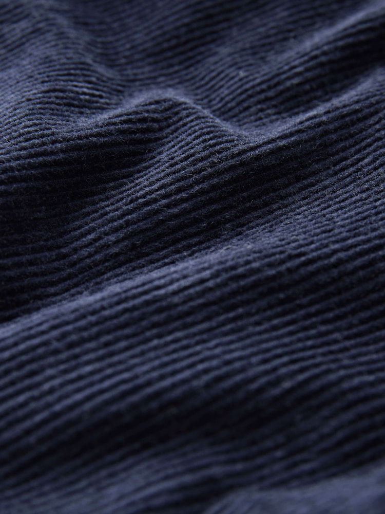 Navy Blue Hooded Corduroy Borg Lined Shacket - Image 10 of 10