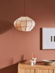 MADE.COM Cream Round Judah Pendant Light - Image 1 of 3
