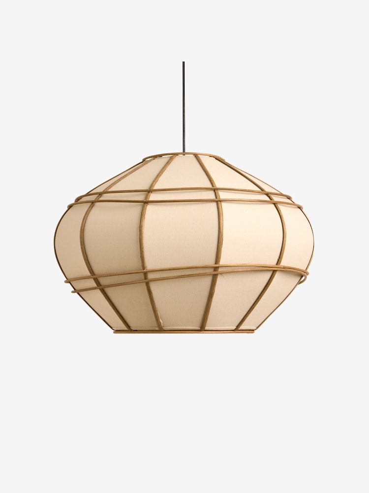 MADE.COM Cream Round Judah Pendant Light - Image 5 of 5 MADE.COM Cream Round Judah Pendant Light - Image 5 of 5