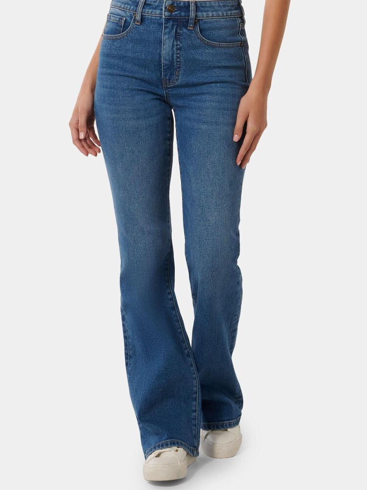 Forever New Blue Kira Relaxed Flare Jeans - Image 1 of 5
