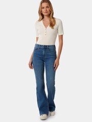 Forever New Blue Kira Relaxed Flare Jeans - Image 4 of 5