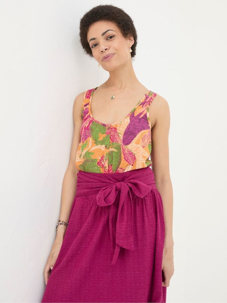 FatFace Flora Orange Tropical Vest - Image 1 of 4 FatFace Flora Orange Tropical Vest - Image 1 of 4