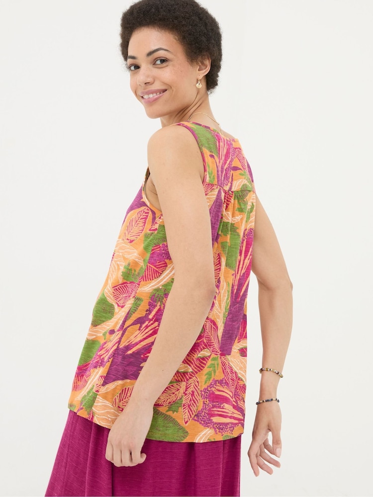 FatFace Flora Orange Tropical Vest - Image 2 of 4 FatFace Flora Orange Tropical Vest - Image 2 of 4