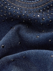 Blau mit Verzierungen - Superweiche Bootcut-Jeans - Bild 6 von 6