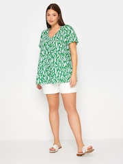 Yours Curve Green Button Blouse - Image 2 of 5