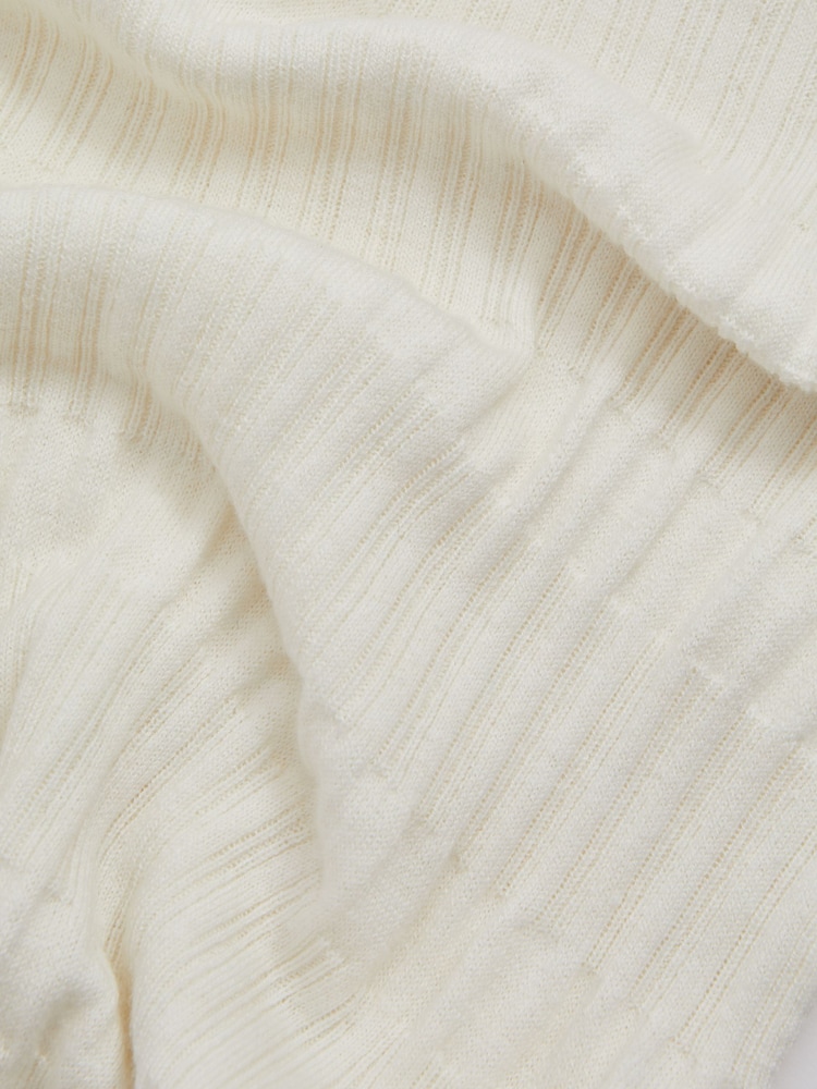 Reiss Ivory Lily Ribbed Crew Neck Top - Image 6 of 6