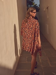 Leopard Longline Overhead Shirt Cover-Up - Image 4 of 7