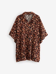 Leopard Longline Overhead Shirt Cover-Up - Image 6 of 7