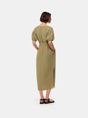 Whistles Green Ariella Linen Blend Midi Dress - Image 2 of 5