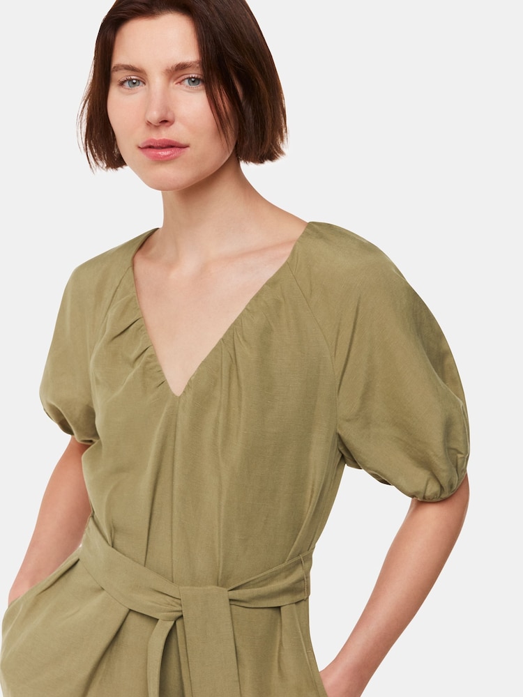 chinese dress ladies Whistles Navy Linen Dress 8