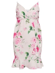 Yours Curve Pink London Floral Print Ruffle Midi Dress - Image 5 of 5