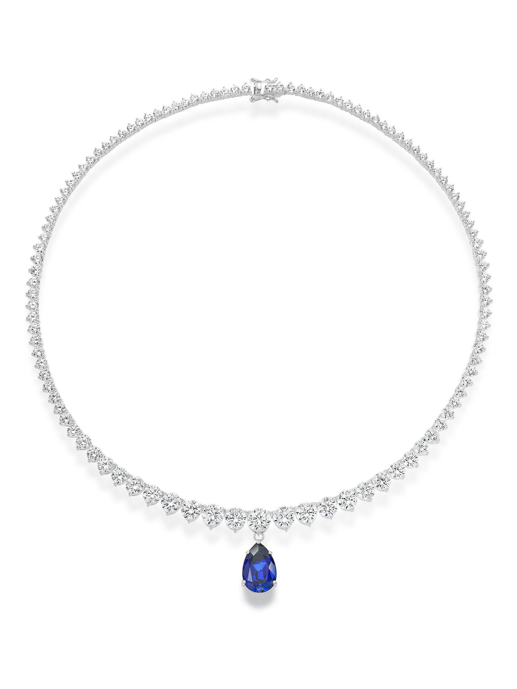 Beaverbrooks Sterling Silver Cubic Zirconia Pear Necklace
