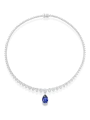 Beaverbrooks Sterling Silver Cubic Zirconia Pear Necklace - Image 1 of 3